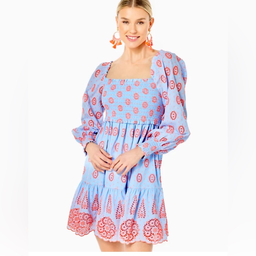 ❤️Rainna Smocked Eyelet Dress